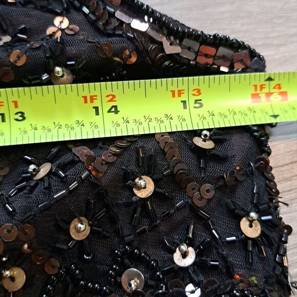 Theia Couture  Sleeveless Embellished Beaded Cocktail Dress Size 10 Black/Brown - Picture 8 of 13